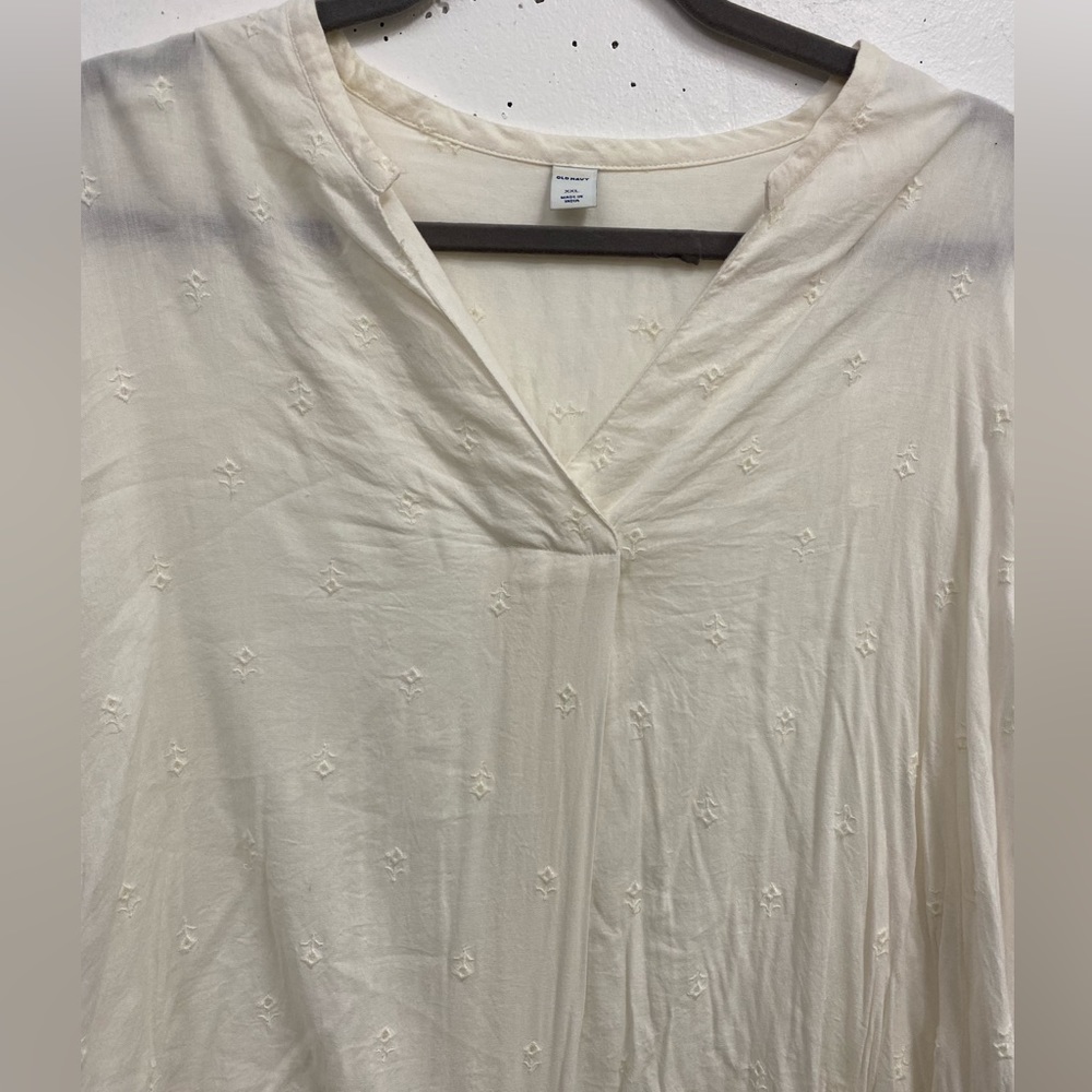 Light Cream Eyelet Tunic Blouse